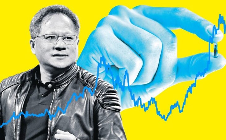 Ông Jensen Huang  (Hoàng Nhân Huân)  , giám đốc điều hành và người sáng lập chính của Nvidia - doanh nghiệp trị giá hơn 1.000 tỉ USD - Ảnh: THE TELEGRAPH